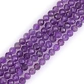 GEM-Inside Amethyst Gemstone Loose Beads Natural 4mm Round Faceted Crystal Energy Stone Power for Jewelry Making 15"