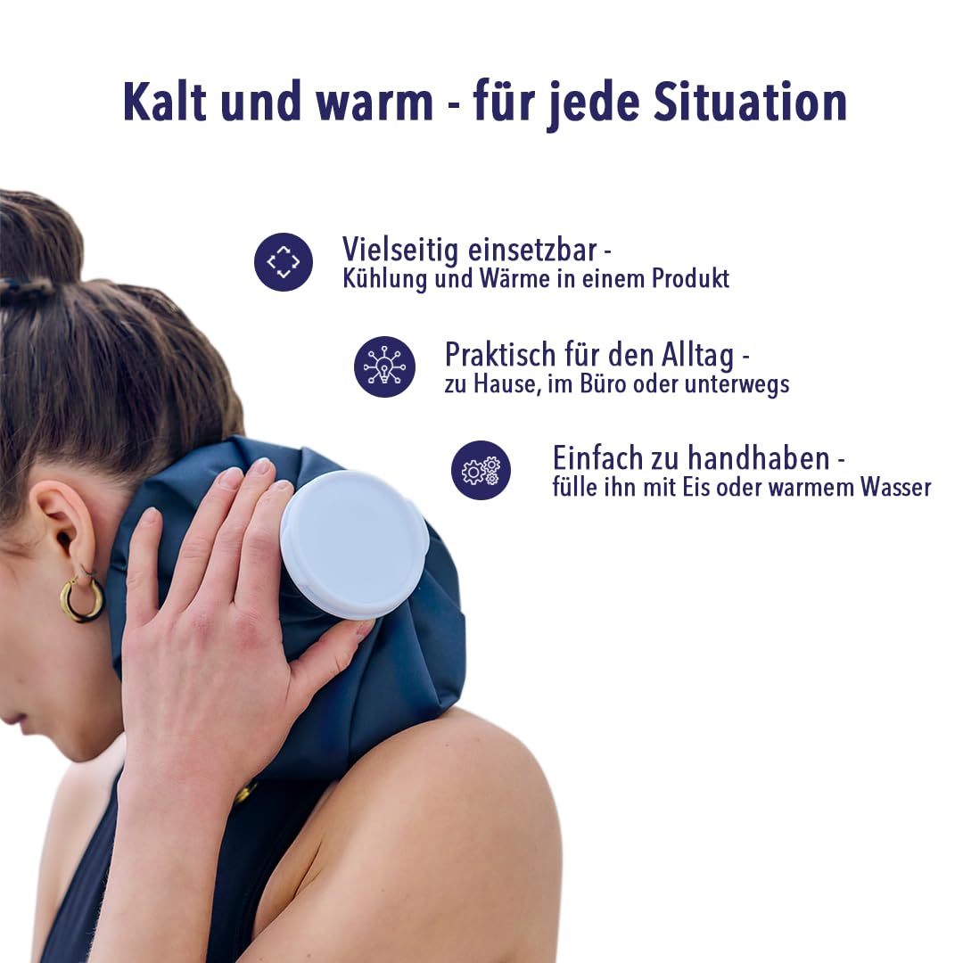 IEA Medical Wärmebeutel/Eisbeutel 23 cm, Wiederverwendbar, flexible Wärmflasche, für Wärme- und Kältebehandlung, Kühlpads, Kühlbeutel, Kühlkissen, Wärmflasche, Blau 2