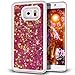 Samsung Galaxy S7 Edge case,Crosstree Liquid, Appmax Cool Quicksand Moving Stars Bling Glitter Floating Dynamic Flowing Case Liquid Cover for galaxy s7 edge. (Star Rose)