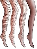 Vero Monte 4 Pairs Women's Hollow Out Fishnet Pantyhose Tights
