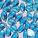 300Pcs 0.31x0.51″ Drop Shape Crystal Clear Acrylic Sew On Rhinestones Flatback Sewing Stones For Clothes Wedding Dress Crafts Garments Accessories (Blue)