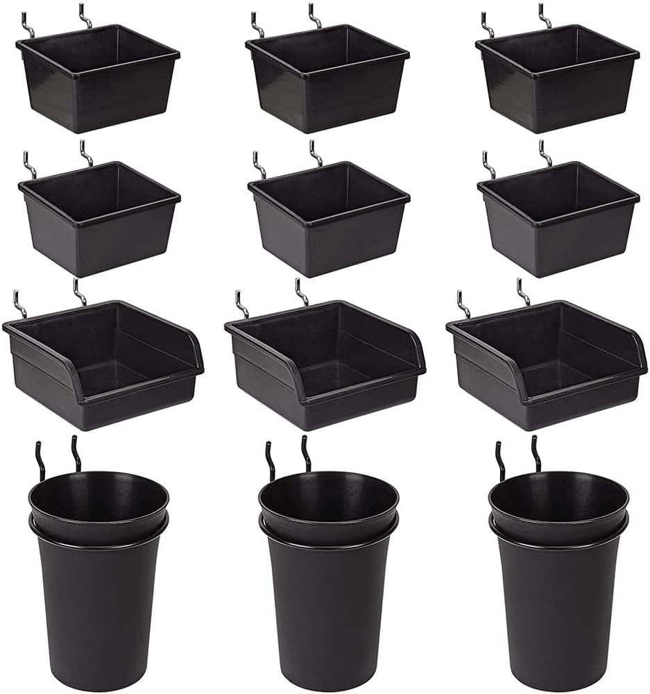 Peg Board Cups & Hooks Organizer Accessory for Tool Storage System