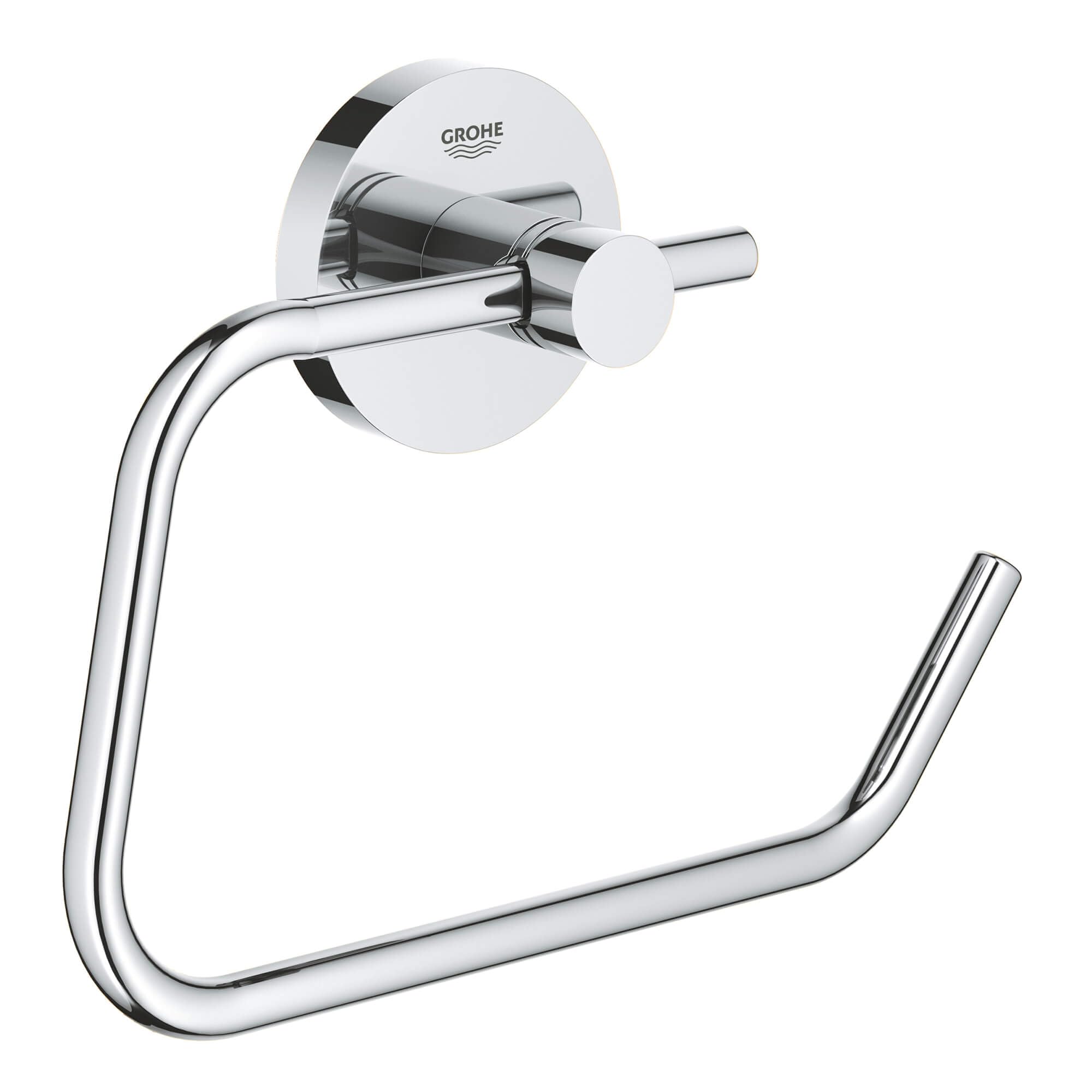 Photo 1 of GROHE 40689001 Essentials Wall-Mounted Toilet Paper Holder, Starlight Chrome