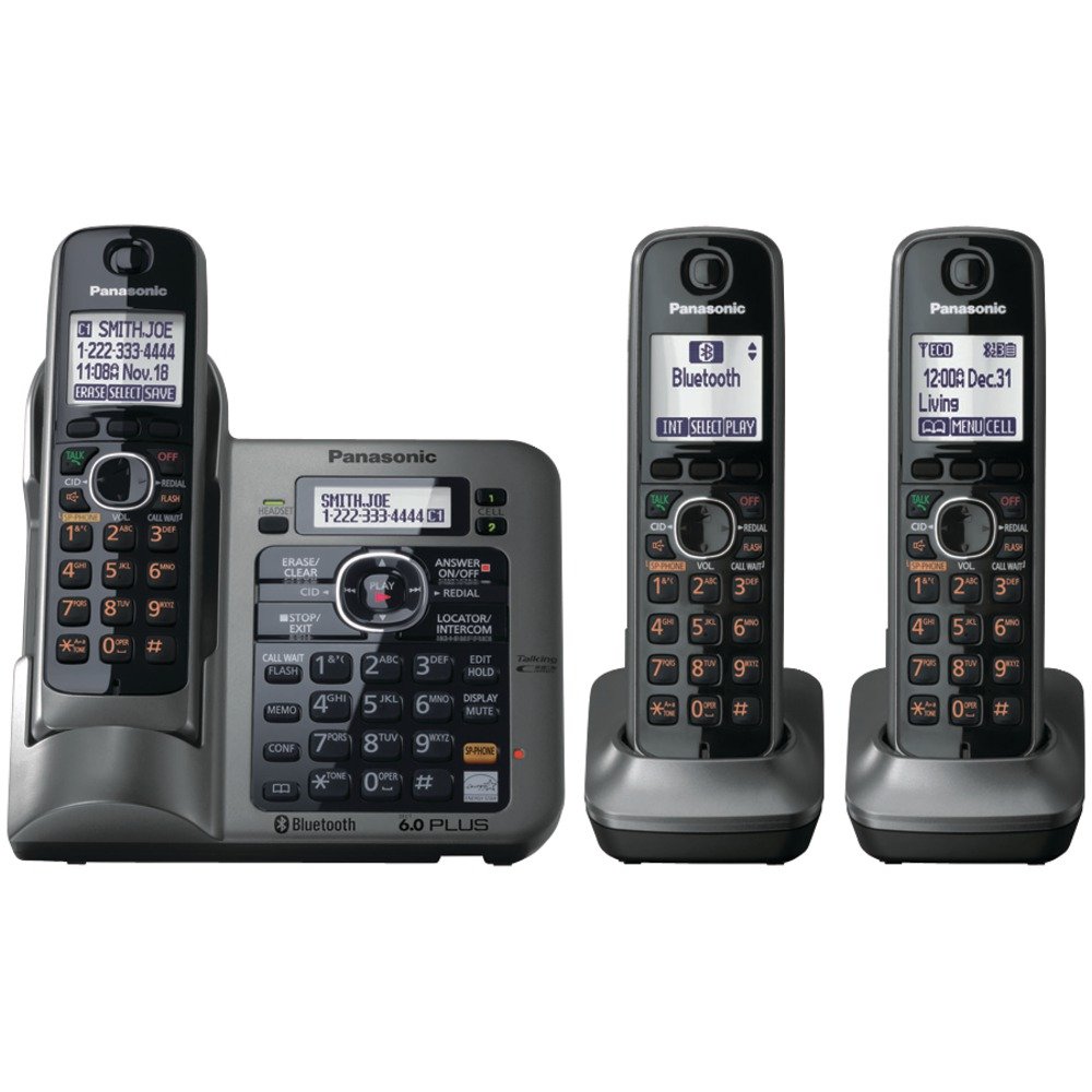 Panasonic KX-TG7643M dect 6.0 Link-to-Cell Bluetooth Cordless Phone with 3