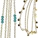 DRESHOW Head Chain Hair Accessories Bohemian Diamond Pearl Tassel Hair Band Alice Band Gold Leaf Chain Headband 3 Pack