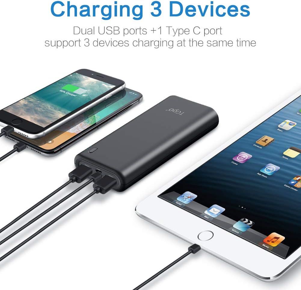 Cell Phone Portable Charger TG90 Power Bank 20000mah External Battery Packs, 18W PD Fast Charging USB-C Power Delivery Battery Bank Portable Battery Charger Compatible with iPhone iPad Android Phones