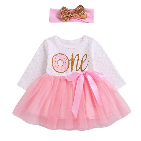 Fenverk Baby Kleid 2 Stück Infant Baby Mädchen Kleid Streifen Cartoon Tutu Tüll Kleid + Stirnbänder Outfits