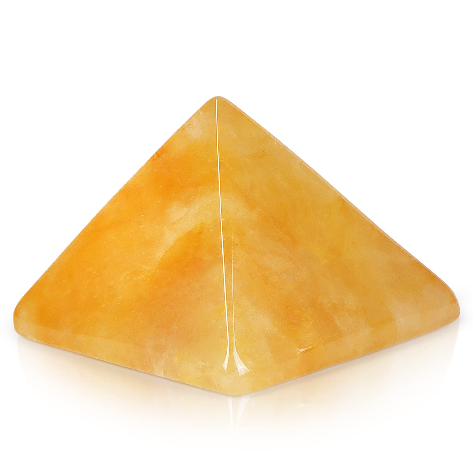 Artistone 1.6 Inch Citrine Crystal Orgone Pyramid Chakra Stones Carved Gemstone Positive Energy Generator Reiki Healing Crystals Metaphysical Stone Meditation Home Decor