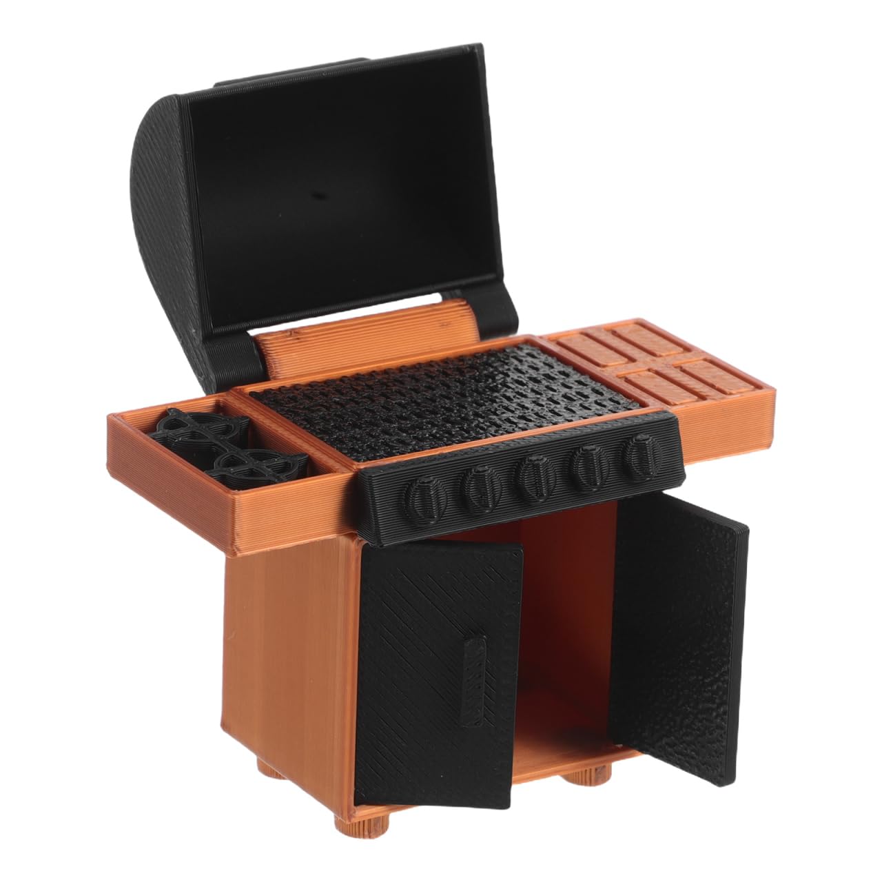 Photo 1 of Gadpiparty Mini House Grill 1:20: Barbecue Charcoal Grill Miniature BBQ Oven Figurine for Dollhouse Outdoor Scenes Mini Kitchen Accessories