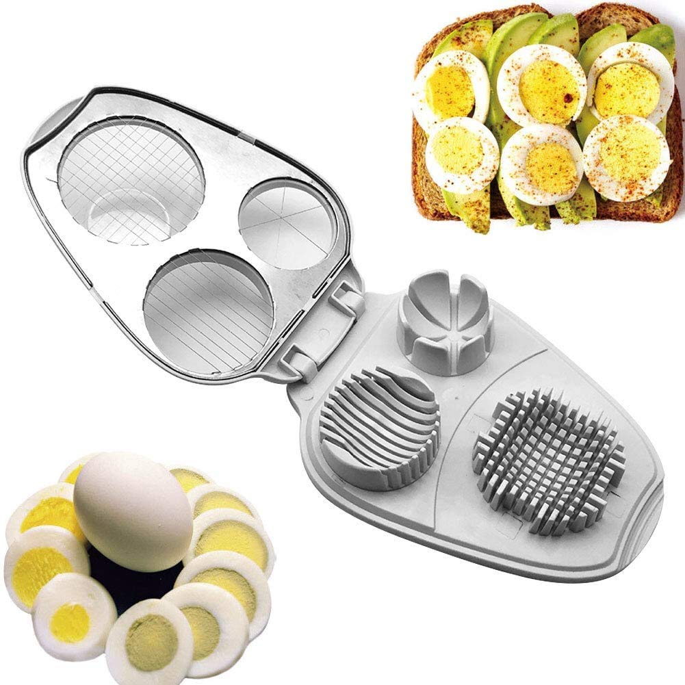 ProLeo Egg Slicer 3 in 1 Stainless Steel Mushroom Slicer Cut Clean and Accurate Kitchen Tool for Egg Cutting