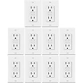 ELECTECK 10 Pack GFCI Outlets 15 Amp, Outdoor Weather Resistant (WR), Decor GFI Receptacles with LED Indicator, Ground Fault 