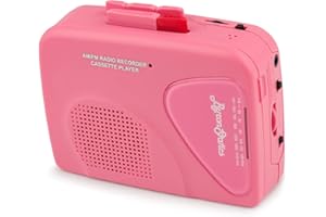 ByronStatics Portable Cassette Players Recorders FM AM Radio Walkman Tape Player Built In Mic External Speakers Manual Record VAS Automatic Stop System 2AA Battery Or USB Power Supply Headphone Jack