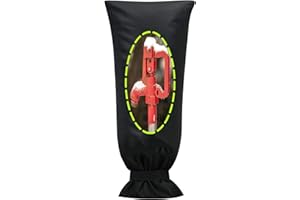 OUTTDID Outdoor Faucet Covers for Winter, 13" W x 25" H Outside Yard Hydrant Protector Socks Winter, Insulated Hose Bib Protector Cover, Spigot Pipe Cover Freeze Protection - Black