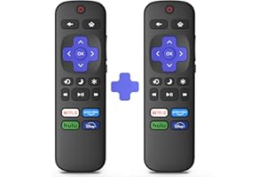 2 Pack for Roku TV Remote, Compatible with TCL/Hisense/Philips/Sharp/Onn/Element Roku Smart TVs