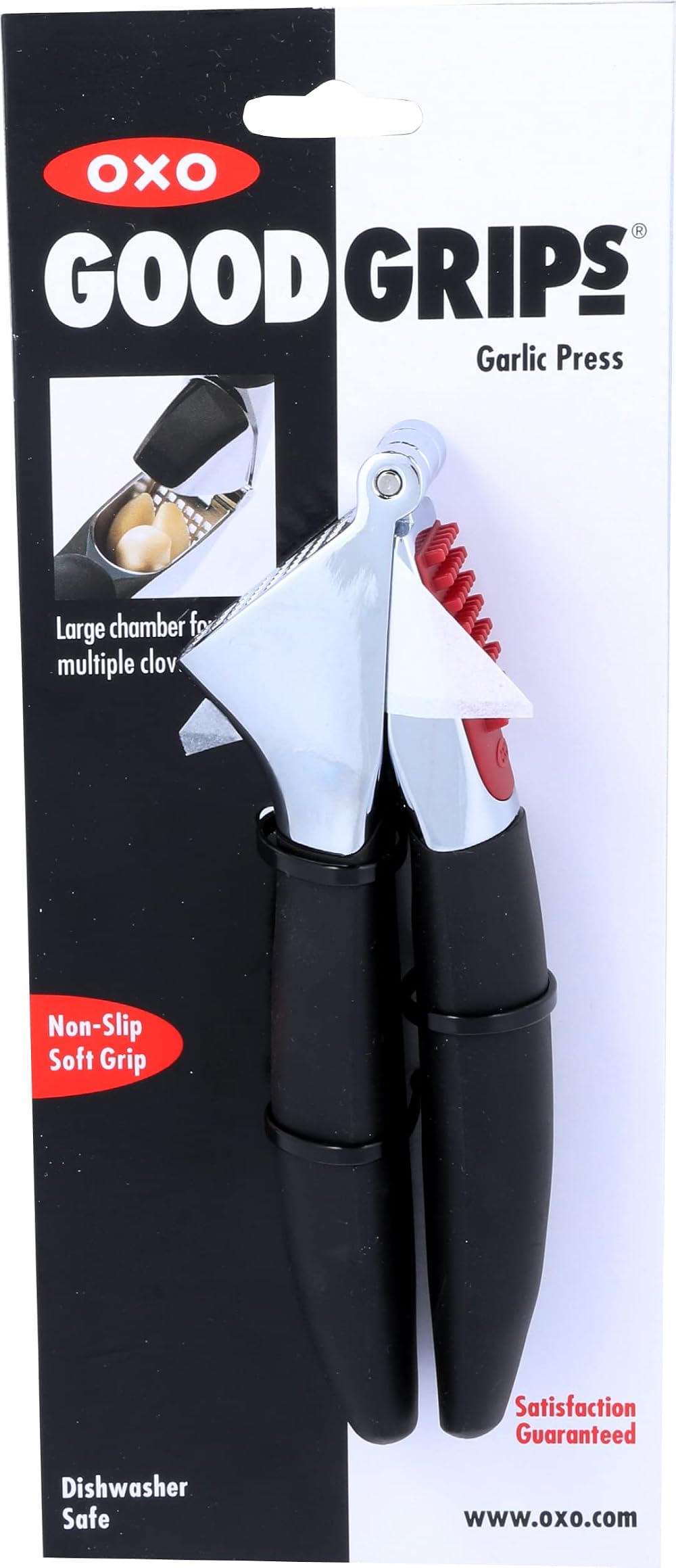 OXO Good Grips Garlic Press with Built-In Cleaner Large Capacity Zinc