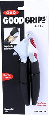 OXO Good Grips Garlic Press with Built-In Cleaner Large Capacity Zinc