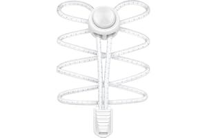 UpUGo Elastic Shoe Laces, No Tie, One Size Fit All, White, 1 Pair