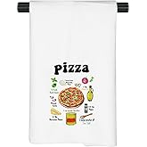 JNIAP Pizza Towel Pizza Recipe Italian Kitchen Gift Housewarming Gift (Pizza Recipe Towel)