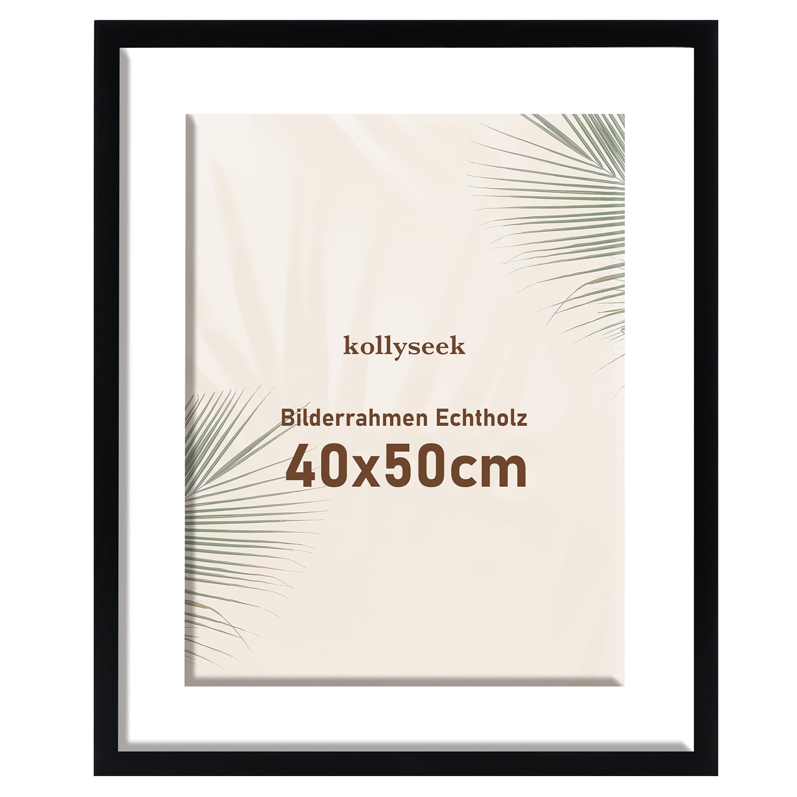 kollyseek Picture Frame 40 x 50 cm Real Wood with Mount Wooden Frame with Acrylic Glass Pine Wood Photo Frame with Shatterproof Acrylic Glass Panels Picture Frame Black Room Decoration — image 1