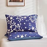 Loussiesd Galaxy Glow Duvet Cover Set for Girls Twin/Double Blue Starry Night view 5