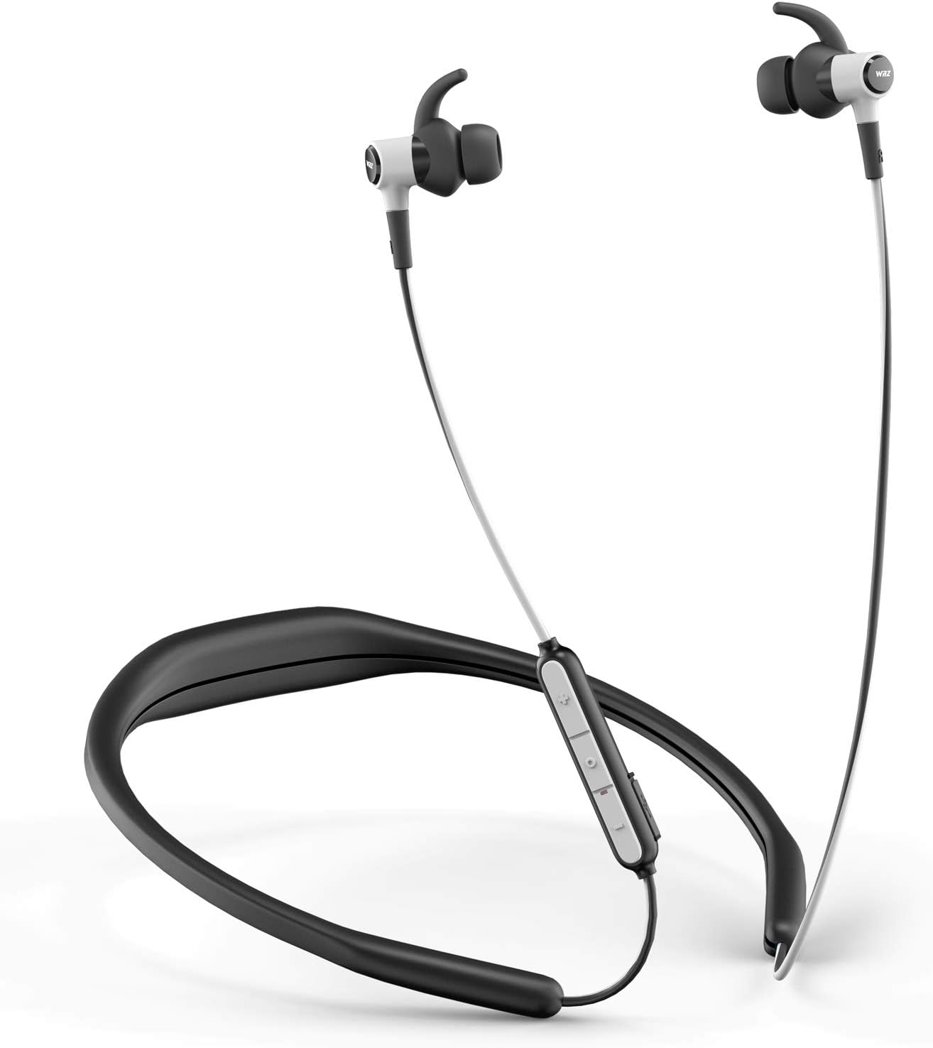 Wireless Headphones,WRZ N5 Bluetooth Earphones with Microphone Volume Control, Running Earbuds Sports Waterproof Detachable Neckband for Cellphone iOS Android Smartphone Laptop Tablet (Black White)