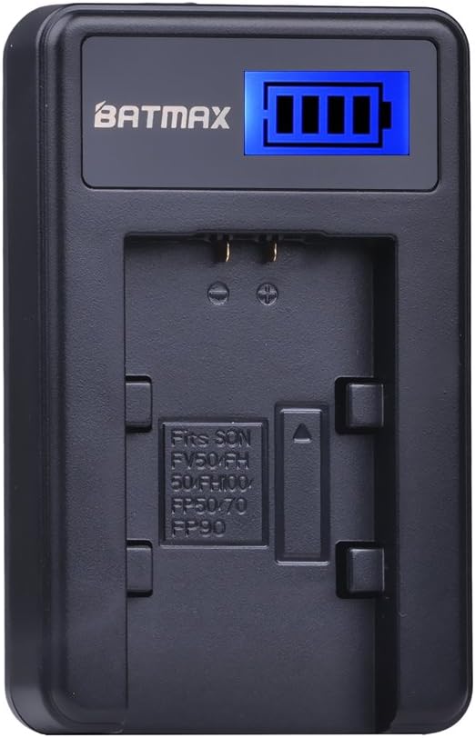 Batmax 2 Packs Battery + LCD Charger for Sony NP-FV30, NP-FV40, NP-FV50 Batteries;Sony FDR-AX53 HDR-CX230 HDR-CX220 CX330 CX380 CX455 CX900 CX430V TD30V FDR-AX100 Handycam Camcorder and More : Camera & Photo