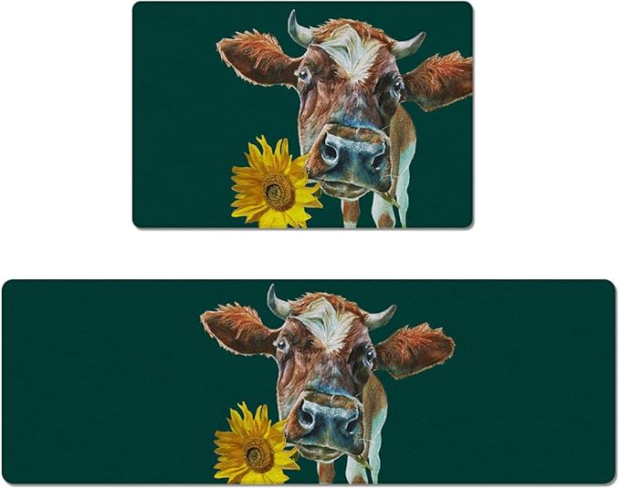 2 Pcs Kitchen Mat Set Cushioned Anti Fatigue Comfort