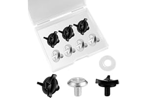 WEIGONGR Helmet Visor Screws for Hjc, Universal Motorcycle Helmet Screws Helmet Parts Helmet Visor Screws Motorcycle Helmet Lock Screws with Washers and Storage Box 7Pcs Black&Silver