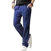 SIR7 Men's Linen Casual Lightweight Drawstrintg Elastic Waist Summer Beach Pants