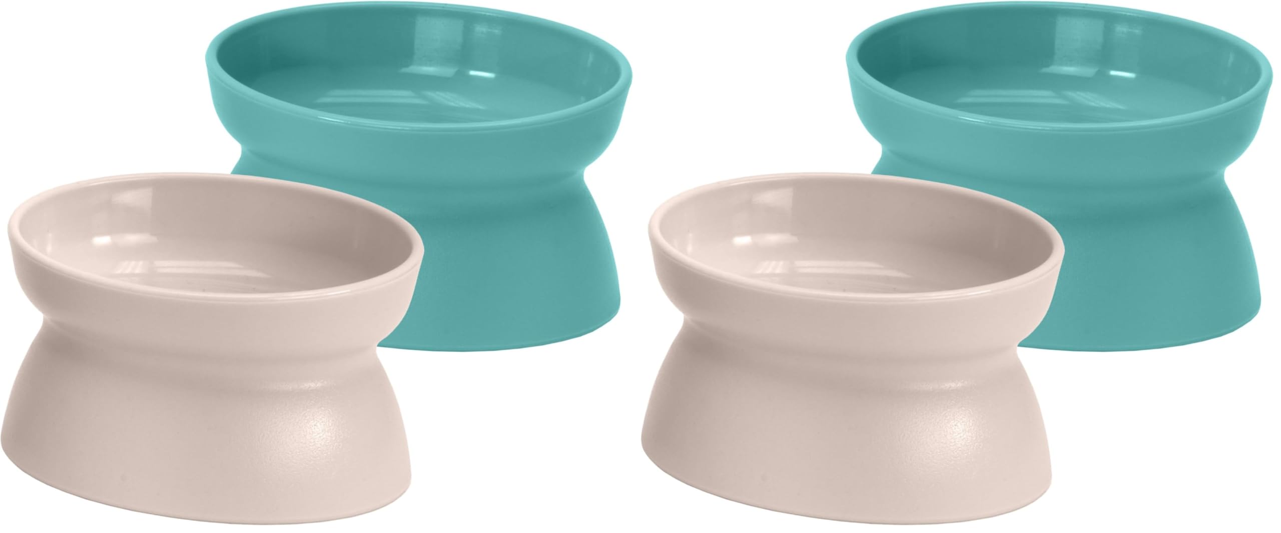 Kitty City Raised Cat Bowls, Large Bowl 2pk (Pastel) (Pack of 2) Image