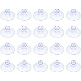 Outus 20 Pack Clear Plastic Suction Cup without Hooks, 20 mm