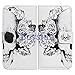 Bfun Packing Bcov White Floral Skull Card Slot Wallet Leather Cover Case for Apple iPhone 6 Plus AT&T Verizon Sprint