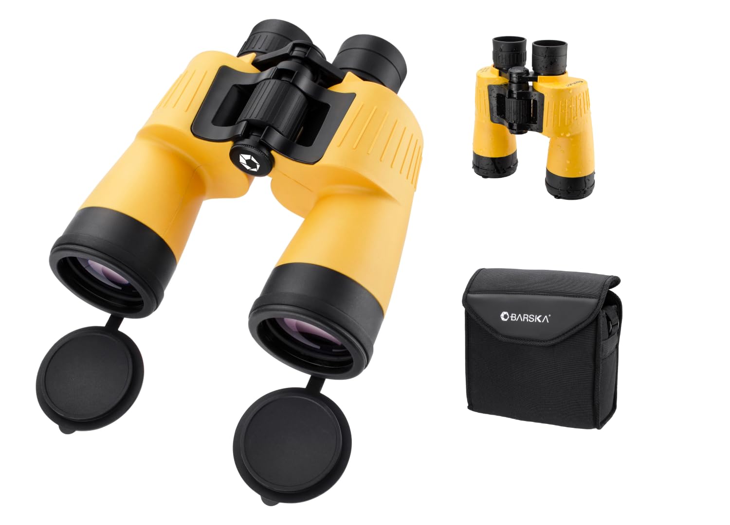Barska AB12738 Floatmaster 7x50 Waterproof Floating Marine Binoculars for Boating, Hunting, Fishing, Sports, etc, Yellow