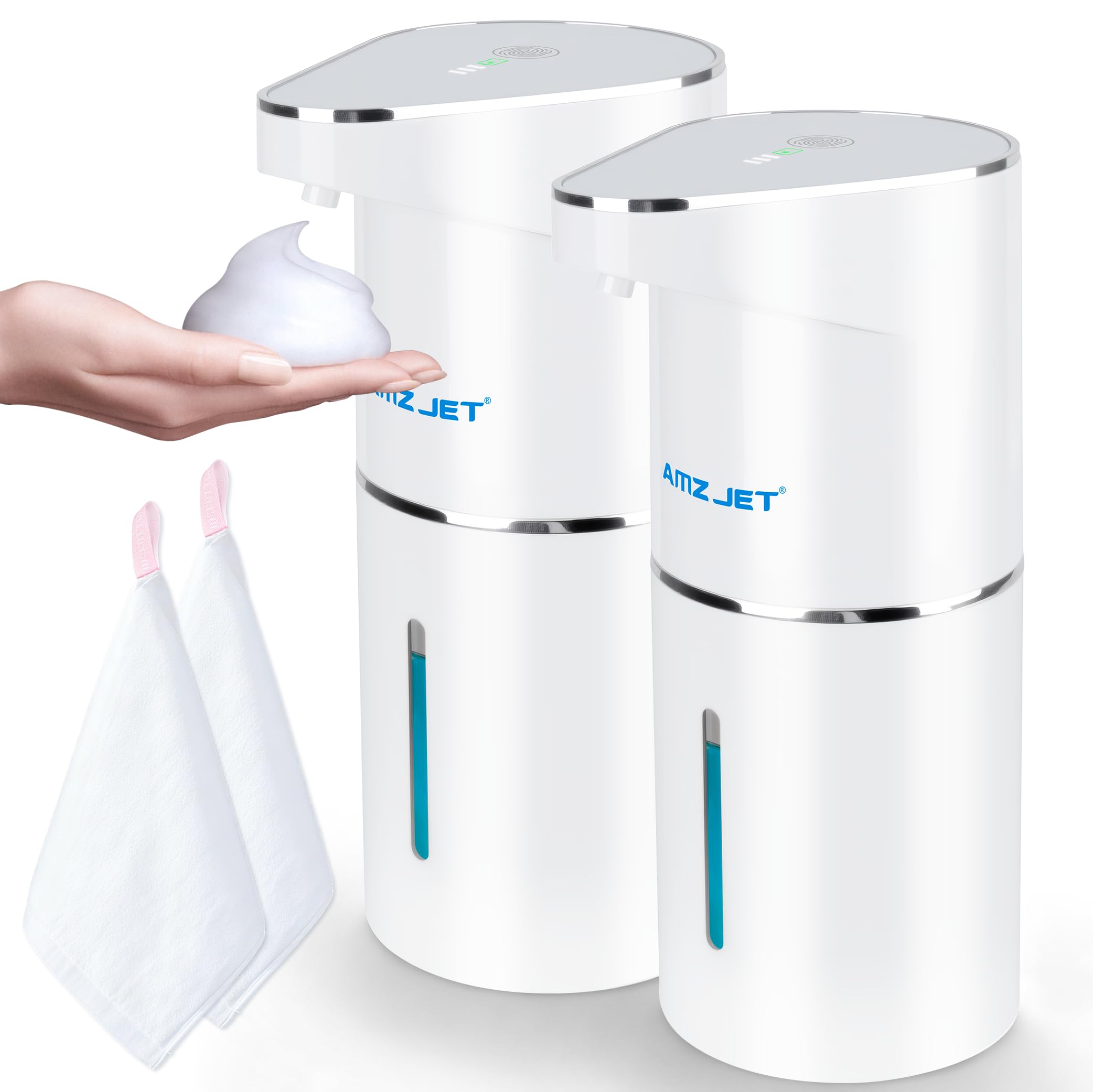 Photo 1 of 2 Pack Automatic Soap Dispenser, Touchless Rechargeable Dish Soap Dispenser, 3 Level Adjustable Dispensing, 350 ml/13oz Hand Soap Dispensers for Bathroom Kitchen (White)