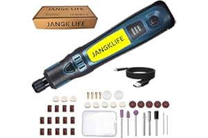 JANGKLIFE Cordless Rotary Tool Kit 3.6V, Comes with 41 Accessories, USB Charging Cord, 3-Speed ​​Adjustable for Drilling, Cutting, Sanding, Engraving, Polishing and DIY Crafts