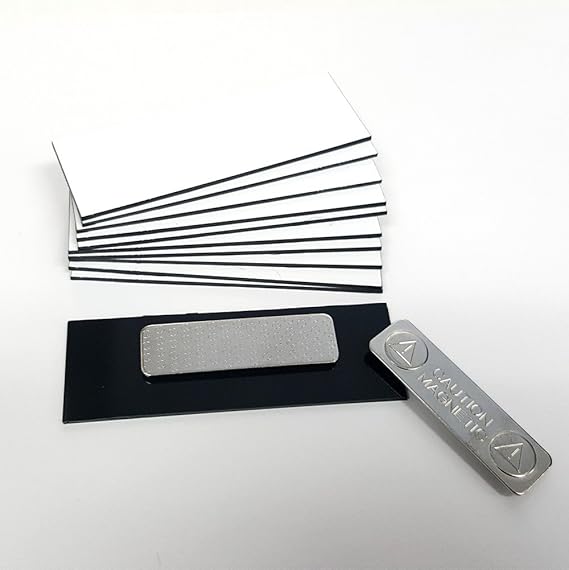 Name Badge Blanks with Backing 10 Pack White 1