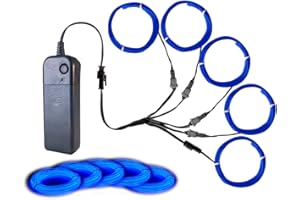 TiTiToo Neon Light 5-in-1 Meter Wire，Portable Battery Pack with Decorative Wire，Suitable for Birthday Parties， Thanksgiving and Other Occasions (Blue)