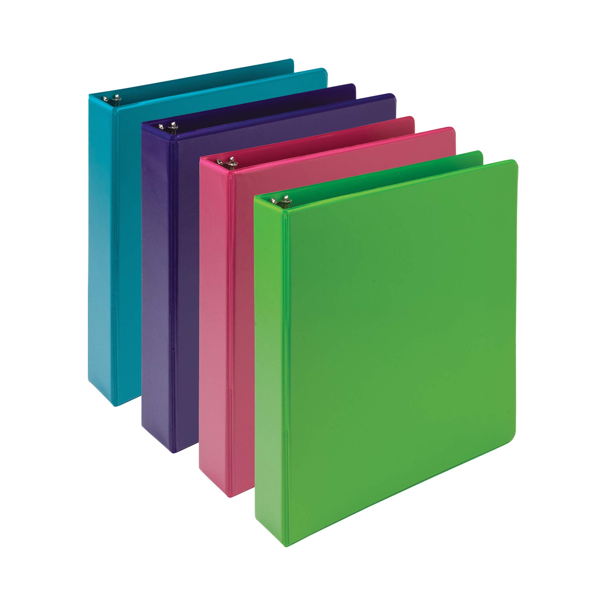 Samsill Earth’s Choice™, Plant-Based Durable 3 Ring Binders, Fashion Clear View 1.5 Inch Binders, Up to 25% Plant-Based Plastic, Assorted 4 Pack