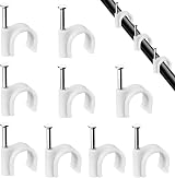 Abnii Cable Clips 7mm 100pcs Nail Style Wire Organizer White