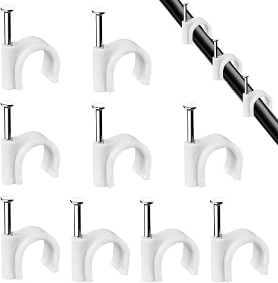 Abnii Cable Clips 7mm 100pcs Nail Style Wire Organizer White