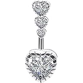 Musegetes Sterling Silver Belly Button Rings, Real 925 Sterling Silver, 14G Sterling Silver Navel Rings, High Polished Smooth Surface, Resists Allergy, 925 Silver Belly Piercing