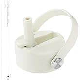 Straw Lid for Hydro Flask Wide Mouth, Lids with Straw for Hydroflask 12 16 18 20 32 40 oz Wide Mouth, Replacement Straw Cap for Hydroflask, Top Sport Bottle Lid (Cream)