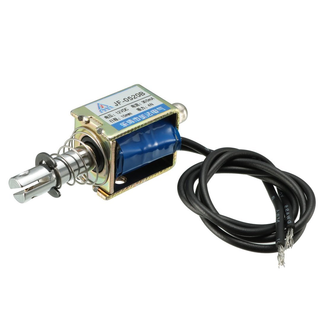 sourcingmap 12VDC 4N 10mm Stroke Pull Push Solenoid Electromagnet Open Frame Type Linear Motion JF-0520B