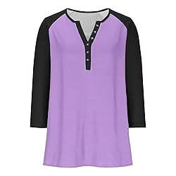 Womens 3/4 Sleeve Tops and Blouses Plus Size