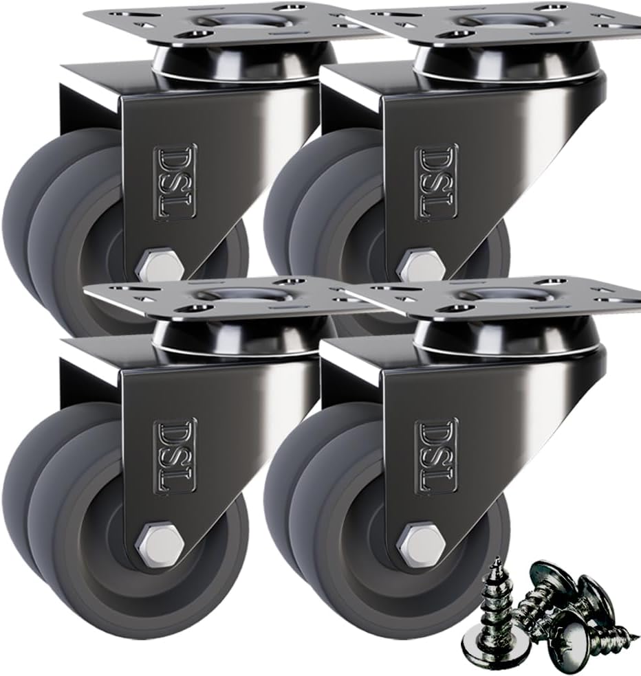 DSL Daily Supply Ltd Caster Wheels Set of 4 50mm Heavy Duty TPR Silent
