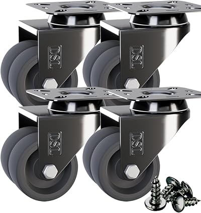 DSL Daily Supply Ltd Caster Wheels Set of 4 50mm Heavy Duty TPR Silent
