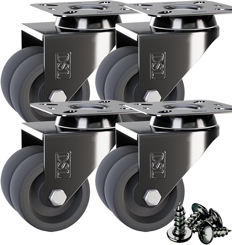 DSL Daily Supply Ltd Caster Wheels Set of 4 50mm Heavy Duty TPR Silent