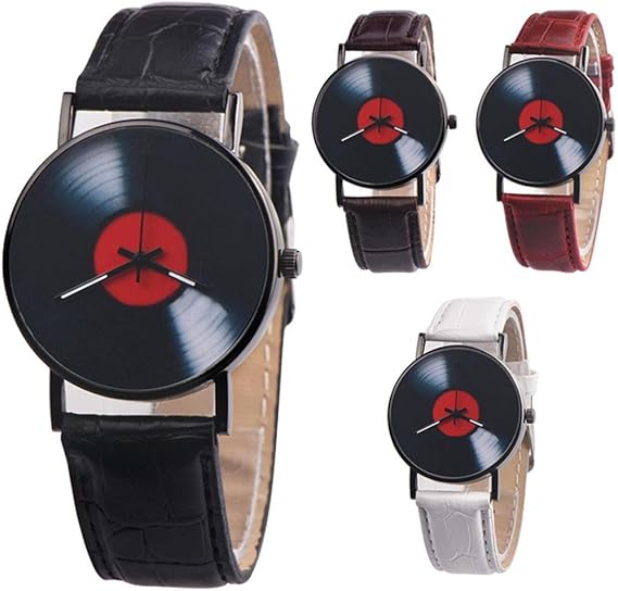 Amazon Lucaso メンズ 腕時計 人気 カップル 恋人 レコード文字盤 男女兼用 ウオッチ 4点セット ダイヤル無し 革バンド シンプル 可愛い おしゃれ クラシック カジュアル ファッション レトロ ビジネス スポーツ アクセサリー セット メンズ腕時計 腕時計 通販