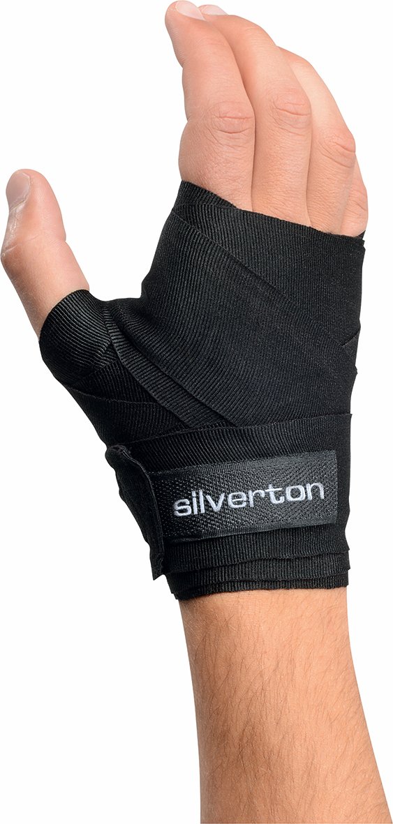 Silver Tone Hand Wraps Bandage, Unisex, 43280S, Black, One Size