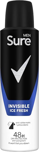 Sure Men Invisible Ice Fresh Anti-Perspirant Aerosol 6x 150ml 48hr Protection view 2